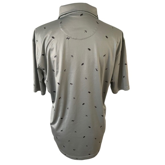 Swannies Performance Golf Polo Slate Gray Tiger Bear Umbrella Mens Medium - Picture 2 of 7